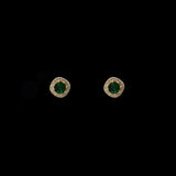 S925 Silver Studs Emerald Zirconia Ear Jewelry Earrings