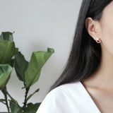S925 Zircon Pearl Shell Crystal Sweet Earrings
