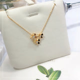 S925 Pure Silver Plated Three-flower Necklace Flower Lady Necklace