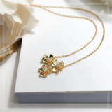 S925 Pure Silver Plated Three-flower Necklace Flower Lady Necklace