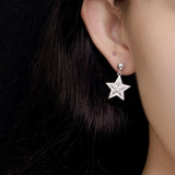 S925 Pure Silver Star Ear Nails Moisture Anti-allergy Silver Ear Ornaments