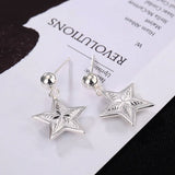 S925 Pure Silver Star Ear Nails Moisture Anti-allergy Silver Ear Ornaments