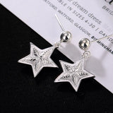 S925 Pure Silver Star Ear Nails Moisture Anti-allergy Silver Ear Ornaments