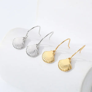 S925 Vintage Style Shell Earrings Personalized Woman Fine Jewelry