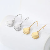 S925 Vintage Style Shell Earrings Personalized Woman Fine Jewelry