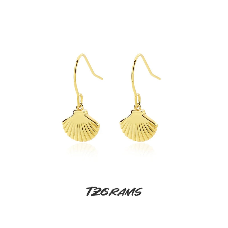 S925 Vintage Style Shell Earrings Personalized Woman Fine Jewelry