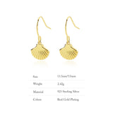 S925 Vintage Style Shell Earrings Personalized Woman Fine Jewelry