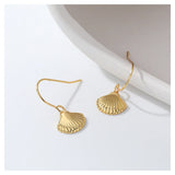 S925 Vintage Style Shell Earrings Personalized Woman Fine Jewelry