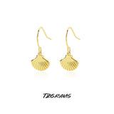 S925 Vintage Style Shell Earrings Personalized Woman Fine Jewelry
