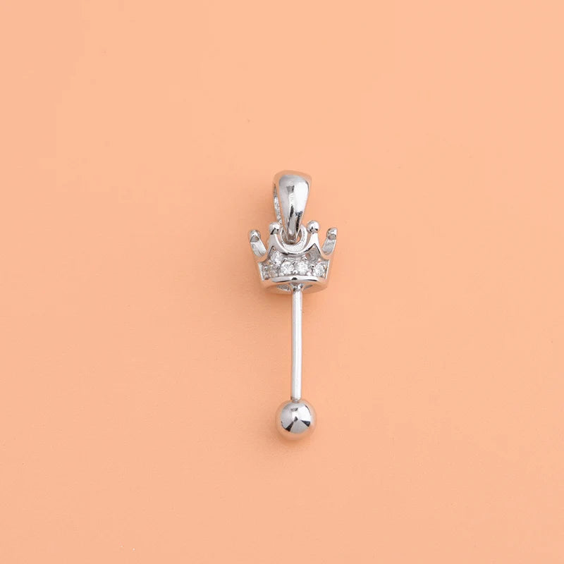 925 Silver Crystal Pearl Pendant Holder Thread