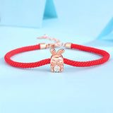 Rabbit Moissanite Bracelet 0.2ct S925 Silver Rose Plated Charm Bracelet