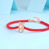 Rabbit Moissanite Bracelet 0.2ct S925 Silver Rose Plated Charm Bracelet