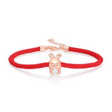 Rabbit Moissanite Bracelet 0.2ct S925 Silver Rose Plated Charm Bracelet