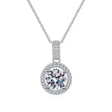1CT Moissanite Round Pendant Necklace