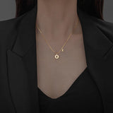 S925 Silver 26 Letter Necklace Clavicle Chain Autumn Winter Sweater Chain