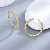 S925 39mm 18K Circle Hoop Earrings For Women Wedding Jewelry
