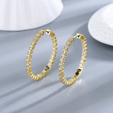 S925 39mm 18K Circle Hoop Earrings For Women Wedding Jewelry
