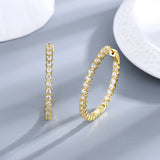 S925 39mm 18K Circle Hoop Earrings For Women Wedding Jewelry