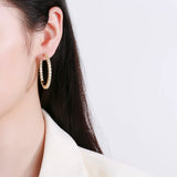 S925 39mm 18K Circle Hoop Earrings For Women Wedding Jewelry