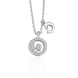 S925 Silver Alphabet Pendant Necklace Punk Style Initial Name Jewelry