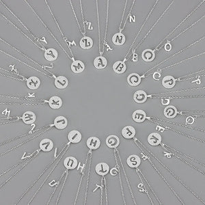S925 Silver Alphabet Pendant Necklace Punk Style Initial Name Jewelry