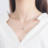 S925 Silver Alphabet Pendant Necklace Punk Style Initial Name Jewelry