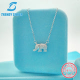 S925 Silver Baby Elephant Necklace Micro Inlaid Sweet Elephant Pendant