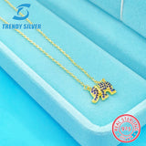 S925 Silver Baby Elephant Necklace Micro Inlaid Sweet Elephant Pendant