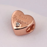 S925 Silver Bead Charm for Lady Bangle Bracelet - Rose Colour