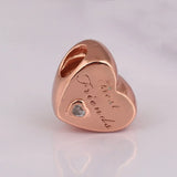 S925 Silver Bead Charm for Lady Bangle Bracelet - Rose Colour