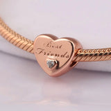 S925 Silver Bead Charm for Lady Bangle Bracelet - Rose Colour