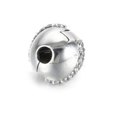 S925 Silver Bead DIY Jewelry Sparkling Line Clip Stopper Charm