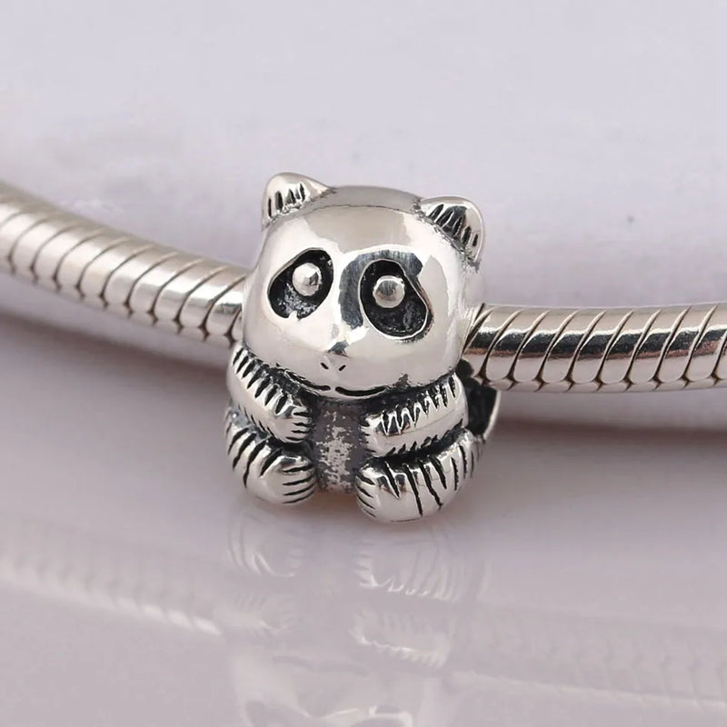 S925 Silver Panda Charm Bead for Bracelets & Bangles