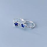 S925 Silver Diamond Star Ear Buckle Girl Heart Lovely Ear Ornaments