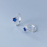 S925 Silver Diamond Star Ear Buckle Girl Heart Lovely Ear Ornaments