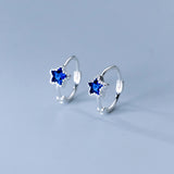 S925 Silver Diamond Star Ear Buckle Girl Heart Lovely Ear Ornaments