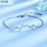 S925 Silver Big Dipper Zircon Moonstone Bracelet HB21