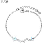 S925 Silver Big Dipper Zircon Moonstone Bracelet HB21