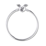 S925 Silver Heart Round Head Bracelet Openable Hand Jewelry