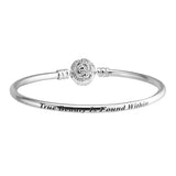 S925 Silver Heart Round Head Bracelet Openable Hand Jewelry