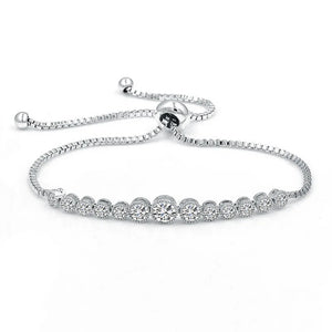 S925 Silver Bracelet Shining Zircon Adjustable Drawstring Bracelet