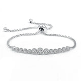 S925 Silver Bracelet Shining Zircon Adjustable Drawstring Bracelet