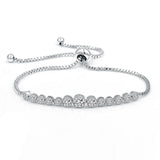 S925 Silver Bracelet Shining Zircon Adjustable Drawstring Bracelet