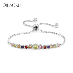 S925 Silver Bracelet Shining Zircon Adjustable Drawstring Bracelet