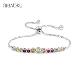 S925 Silver Bracelet Shining Zircon Adjustable Drawstring Bracelet