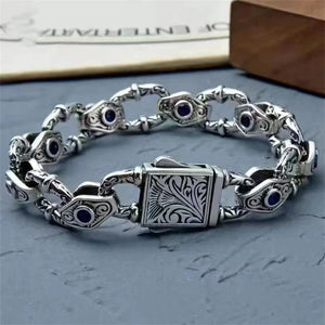 S925 Silver Bracelet Rattan Grass Hand Chain Retro Hip-Hop Domineering Bangle