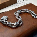 S925 Silver Bracelet Rattan Grass Hand Chain Retro Hip-Hop Domineering Bangle