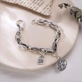S925 Silver Men's Angel Wing Chain Bracelet