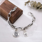 S925 Silver Men's Angel Wing Chain Bracelet