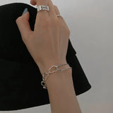 S925 Silver Bracelet Irregular Geometry Creative Minimalist Friendship Gift